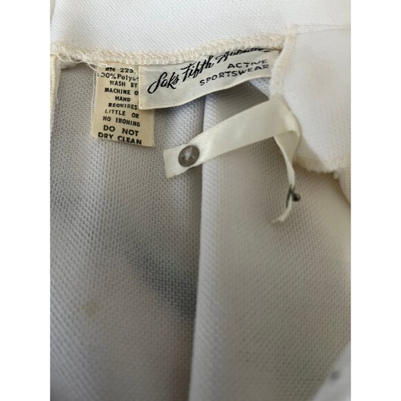 Vtg 1970's Tennis Dress By Saks Fifth Avenue Active Sportswear Size 14 White - Picture 4 of 8